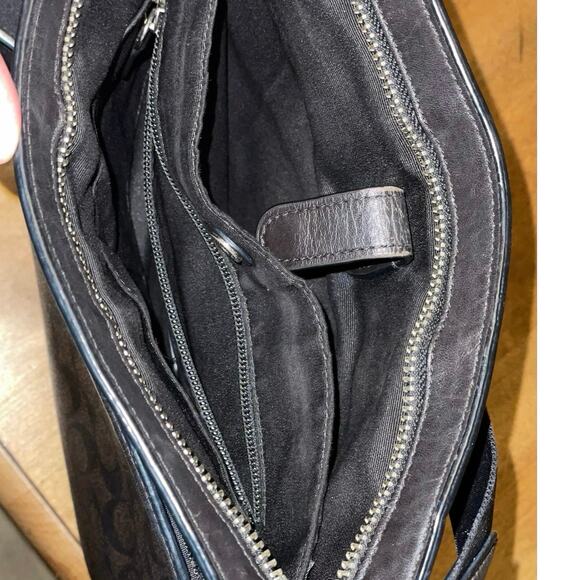 Coach Signature Charles Crossbody w/Leather Brown & Black, Unisex, Strap Adjusts - Picture 6 of 16